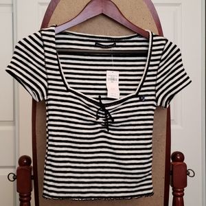 Abercrombie Stripe Crop Top